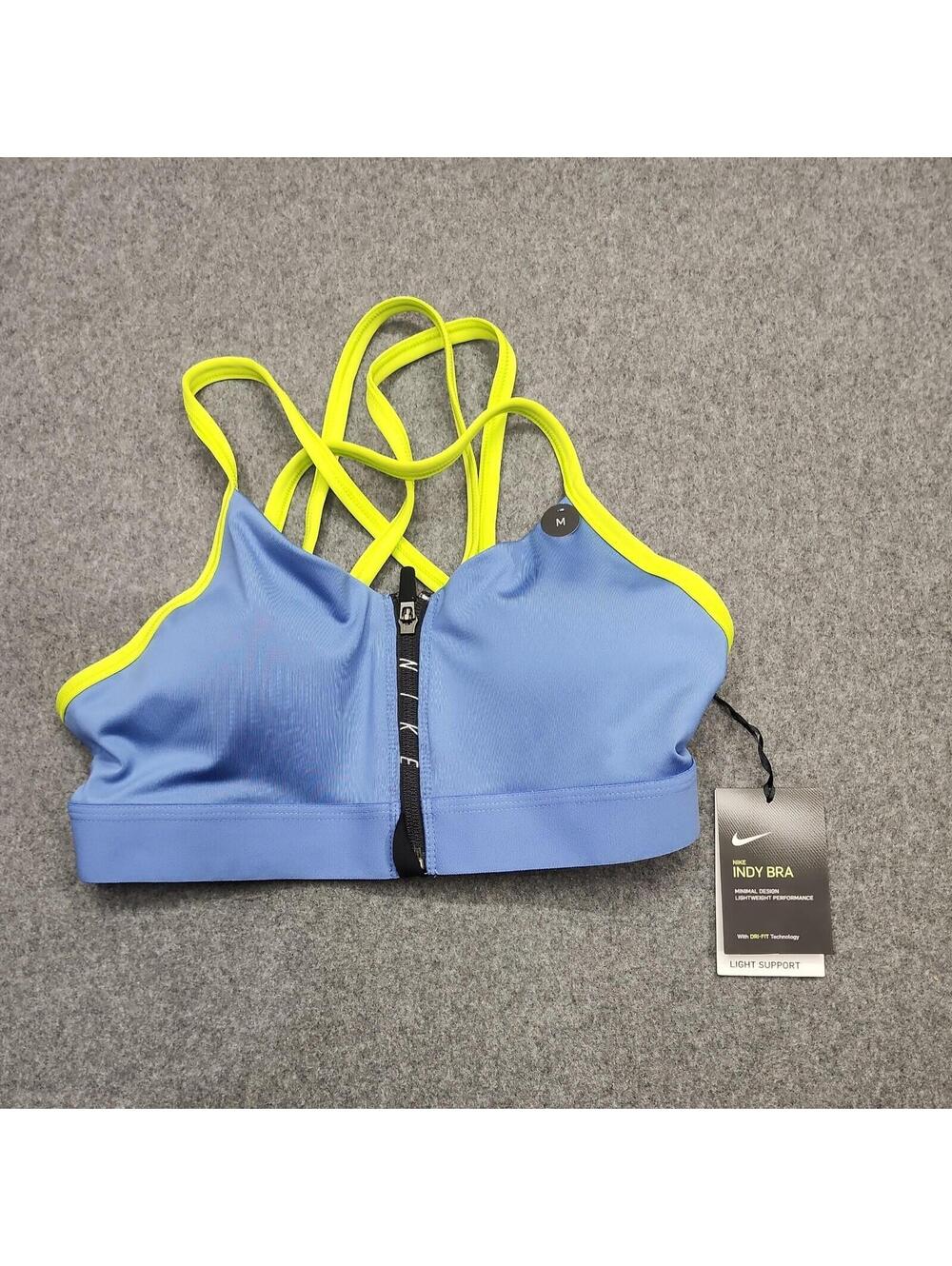 NIKE PRO INDY ZIP STRAPPY LIGHT SUPPORT WOMEN'S SPORTS BRA - WOMEN'S SIZE  M